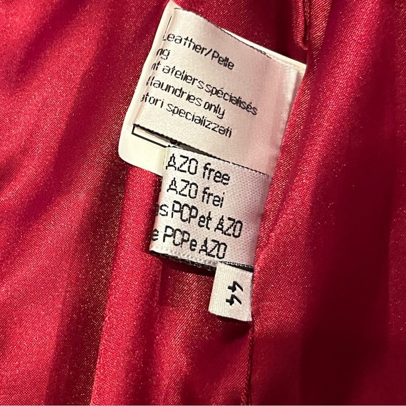 Jean Guise Suede Tie Jacket Red Size 44 - Picture 3 of 4